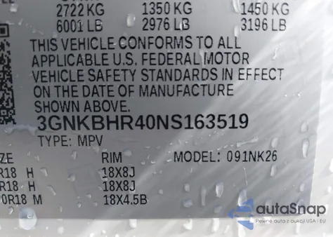 2022 Chevrolet Blazer Awd 2Lt z USA, uszkodzony, nr VIN 3GNKBHR40NS163519